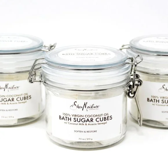 3pk- Shea Moisture 100% Virgin Coconut Oil Bath Sugar Cubes Coconut Milk Acacia - Picture 2 of 13